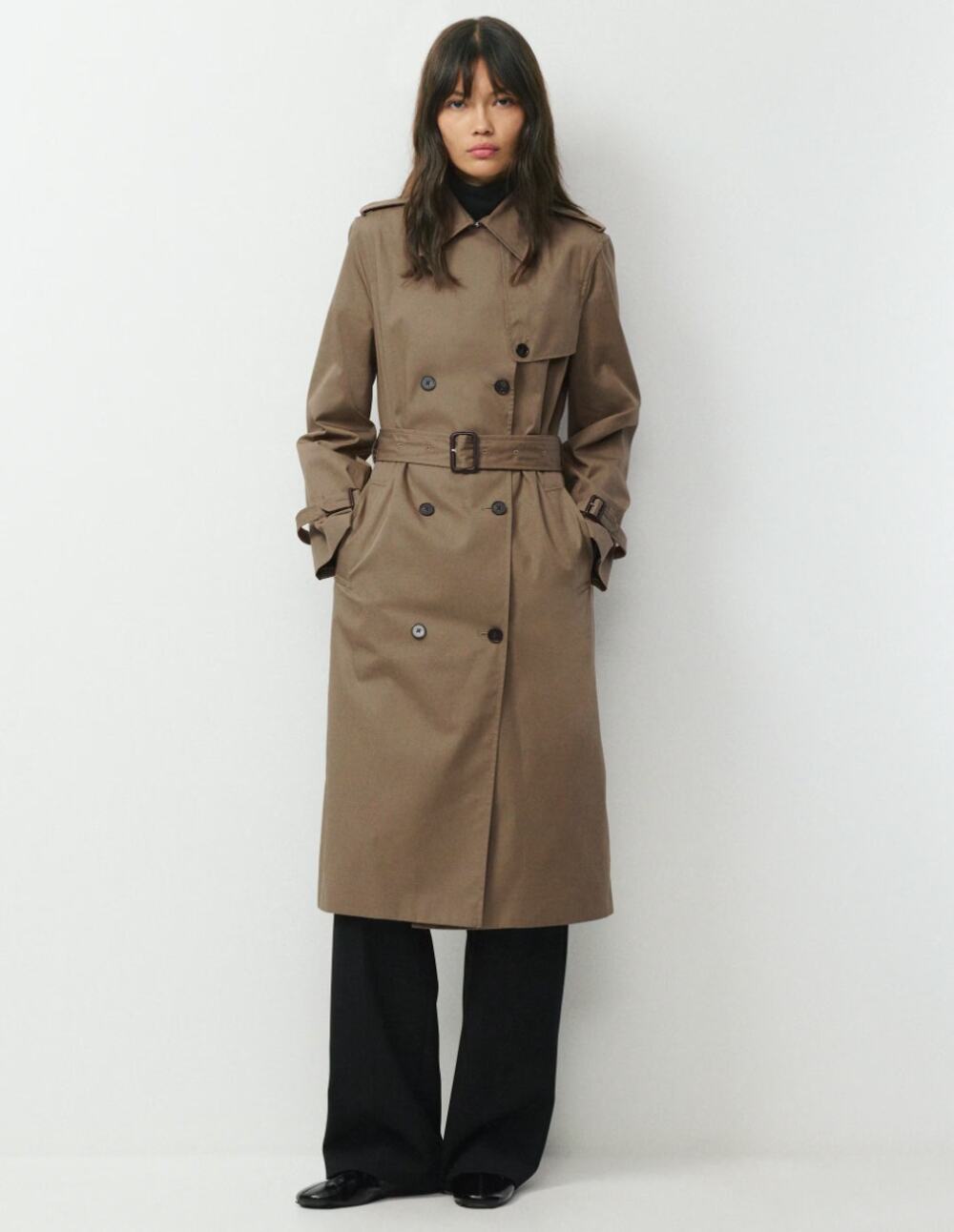ARITZIA The Finch Trench Coat City Twill Folio Taupe Sz S $265